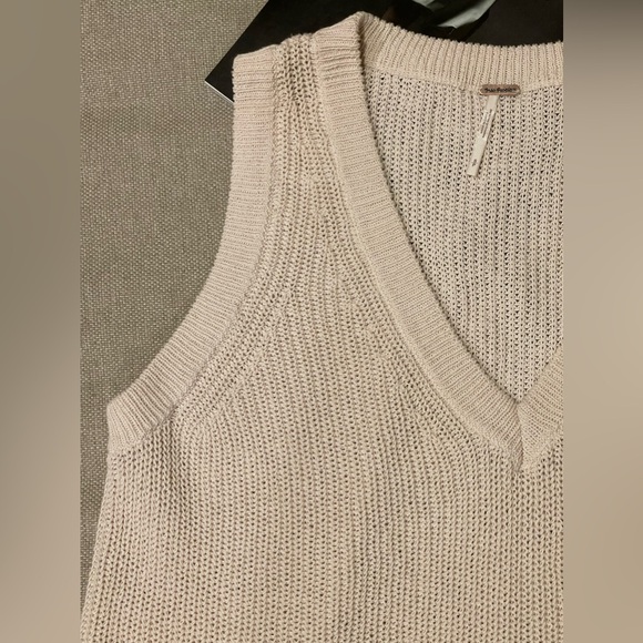 Free People Honey Drip Chunky Knit Vest In Cream Size S - Picture 7 of 12